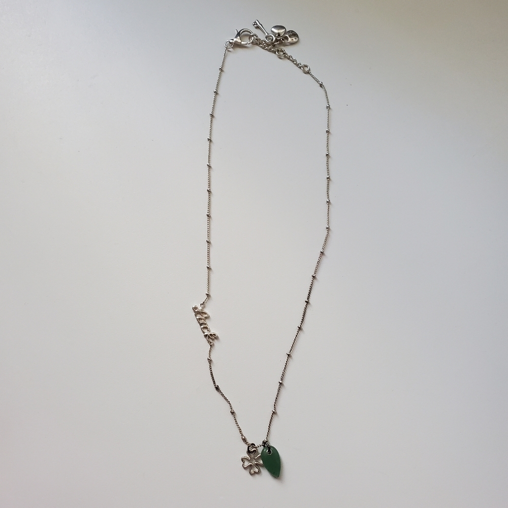 Fossil luck four leaf clover charm necklace